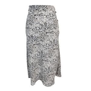 Rachel Zoe Skirt size 2 Black Taupe Faux Snake Skin Slinky A Line Midi Modest